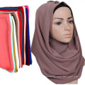 Llanura 78 colores dubai musulmán mujeres gasa burbuja bufanda chal hijab gasa bufanda